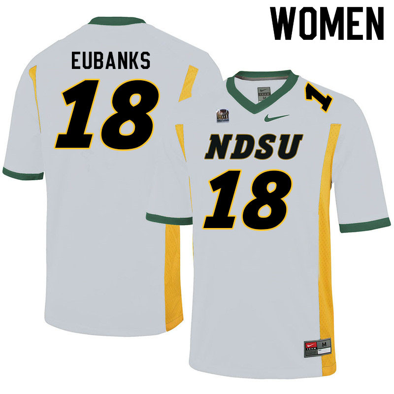 Women #18 Courtney Eubanks North Dakota State Bison College Football Jerseys Sale-White - Click Image to Close